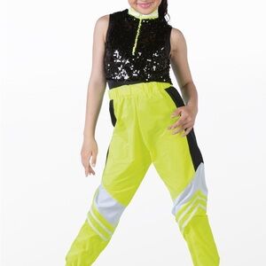Weissman Soulja Boy XSC Neon Yellow and Black Sequin Dance Costume